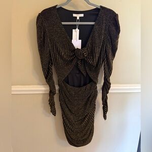 Nordstrom WAYF Black and Gold Sparkly Dress with Cutout